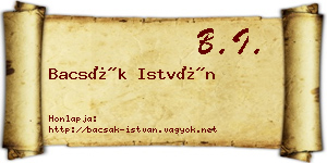 Bacsák István névjegykártya