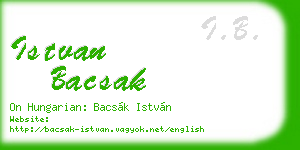 istvan bacsak business card
